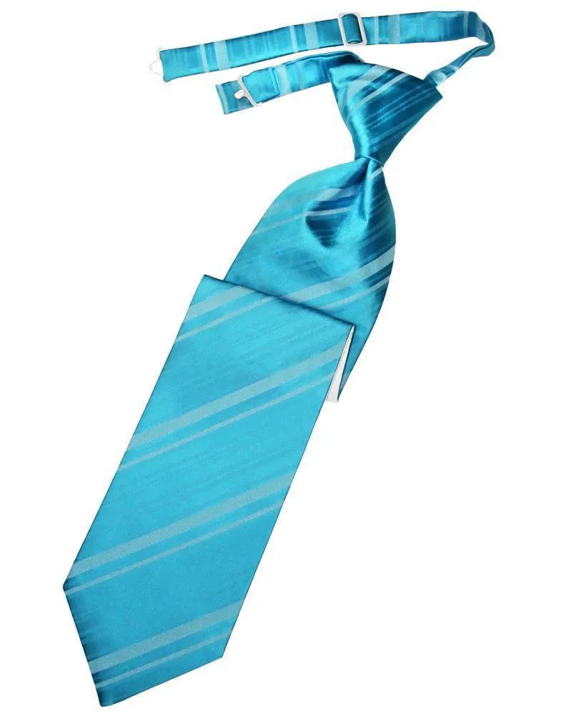 Striped Satin Necktie Pre-Tie by Tux-USA