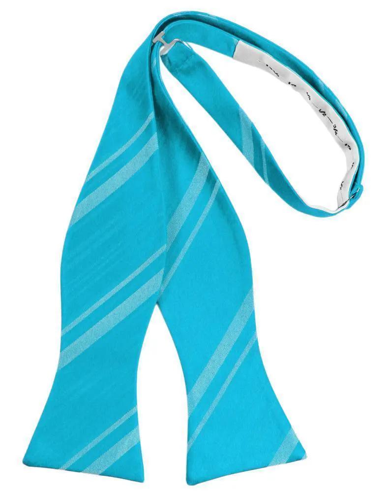 Striped Satin Bow Tie Self Tie by Tux-USA