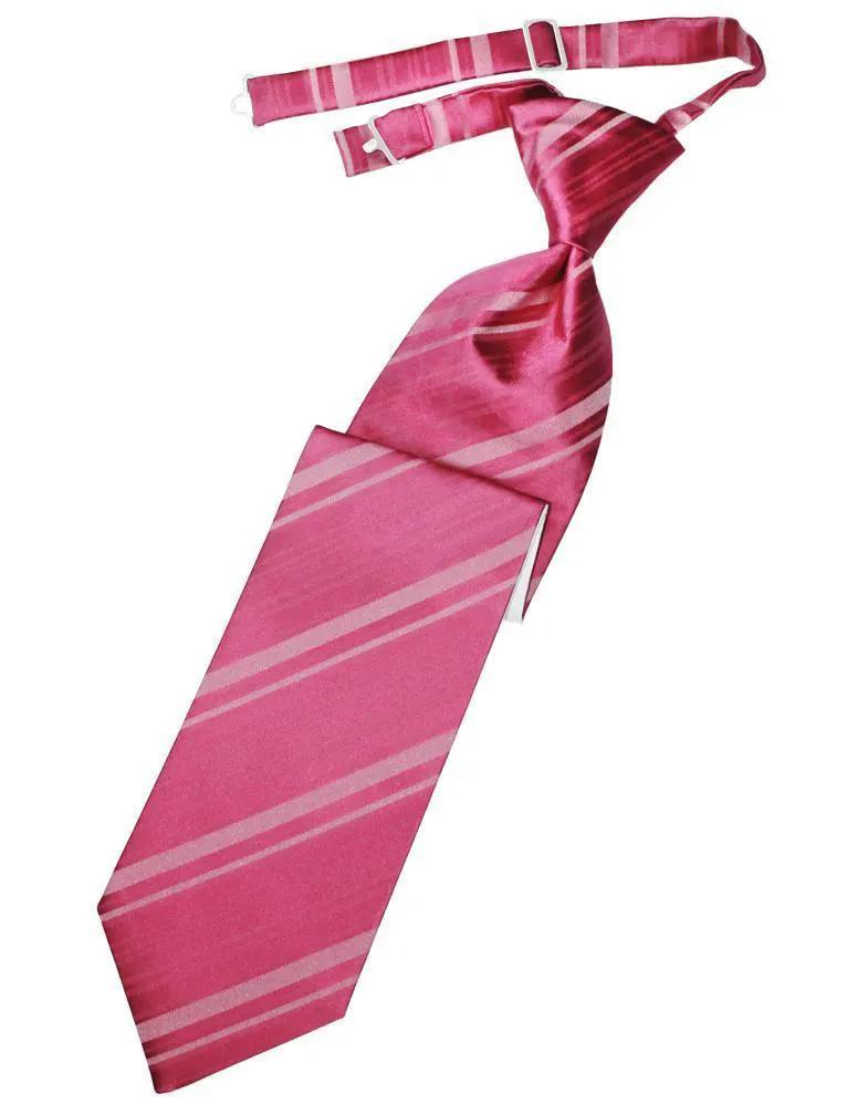 Striped Satin Necktie Pre-Tie by Tux-USA