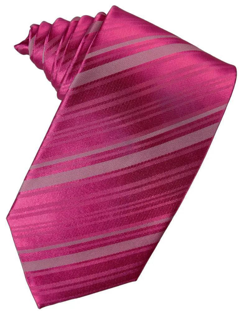 Striped Satin Necktie Self Tie by Tux-USA