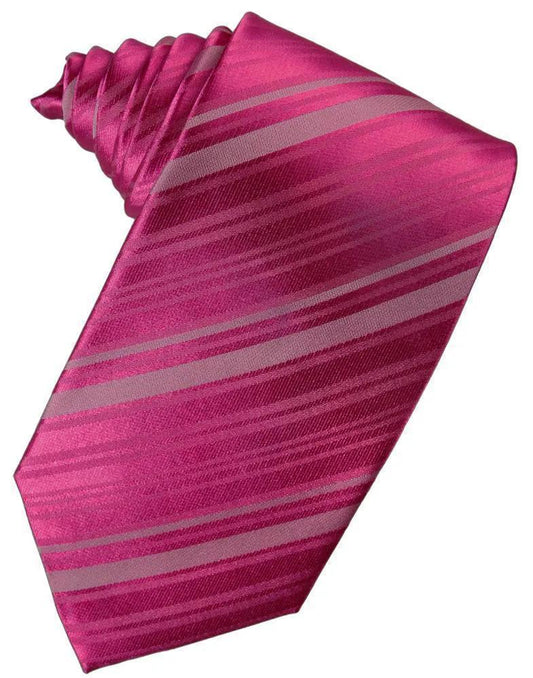 Striped Satin Necktie Self Tie by Tux-USA