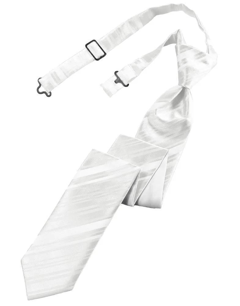 Striped Satin Skinny Necktie Pre-Tie by Tux-USA