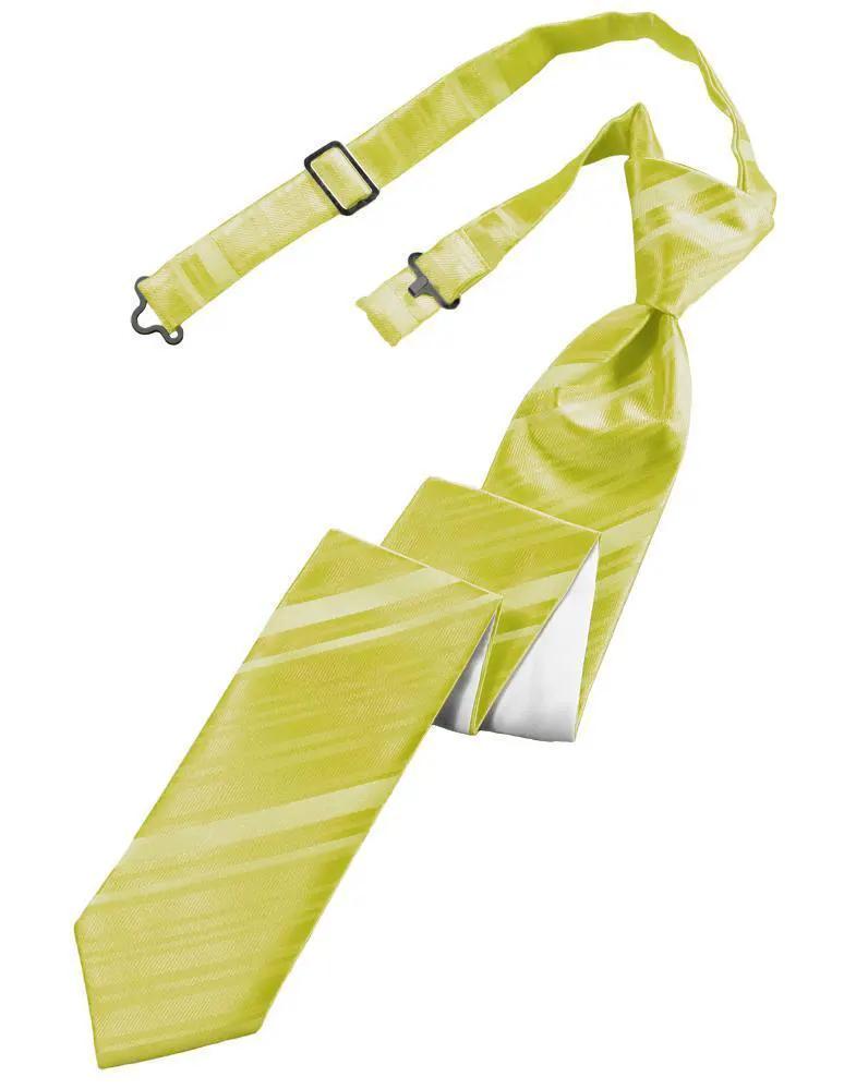 Striped Satin Skinny Necktie Pre-Tie by Tux-USA