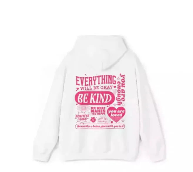 Hoodie Cozy Vibes Everything Will Be Okay Be Kind - Allesgood by Allesgood
