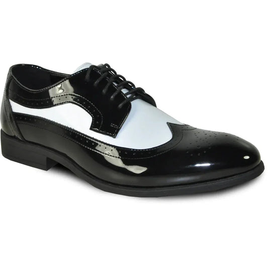 "Telford" Black and White Vangelo Tuxedo Shoes by Tux-USA
