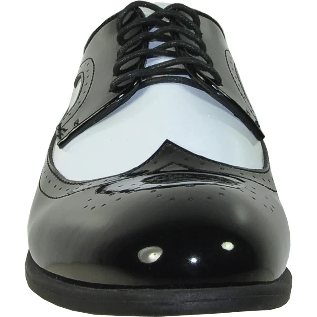 "Telford" Black and White Vangelo Tuxedo Shoes by Tux-USA