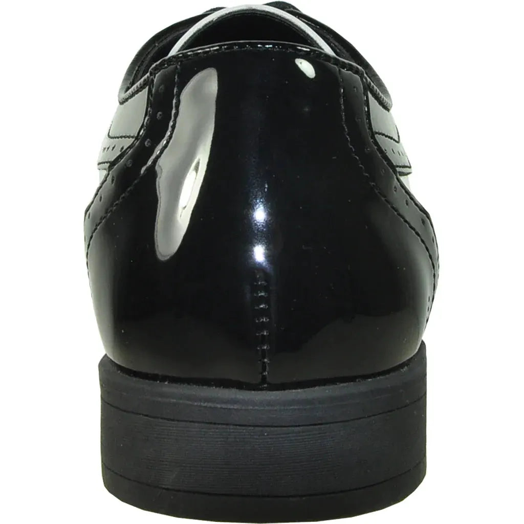"Telford" Black and White Vangelo Tuxedo Shoes by Tux-USA