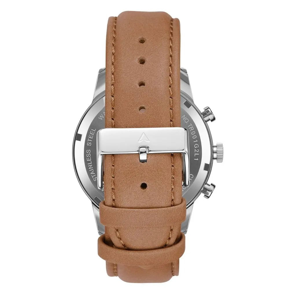 Trnda Men's Stainless Steel Watch, Tan Leather Band | Trnda43ss by TRNDA