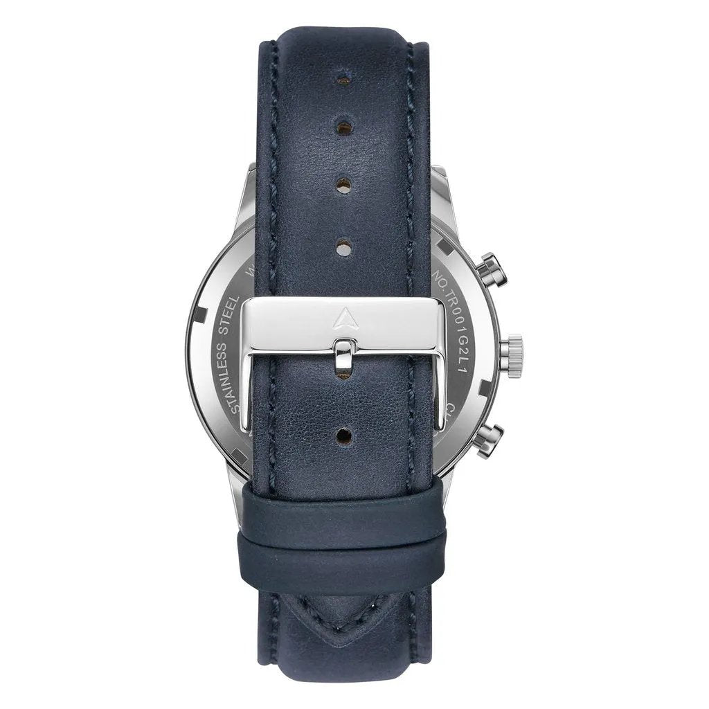 Trnda Men's Stainless Steel Watch, Blue Leather Band | Trnda43bl by TRNDA