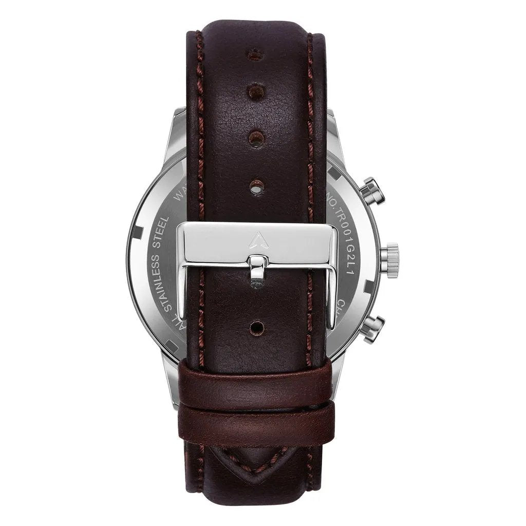 Trnda Men's Stainless Steel Watch, Brown Leather Band | Tm12345 by TRNDA