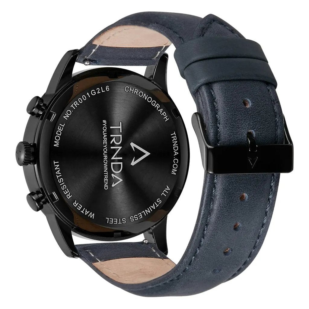 Trnda Men's Stainless Steel Watch, Black Dial | Trnda43blu by TRNDA