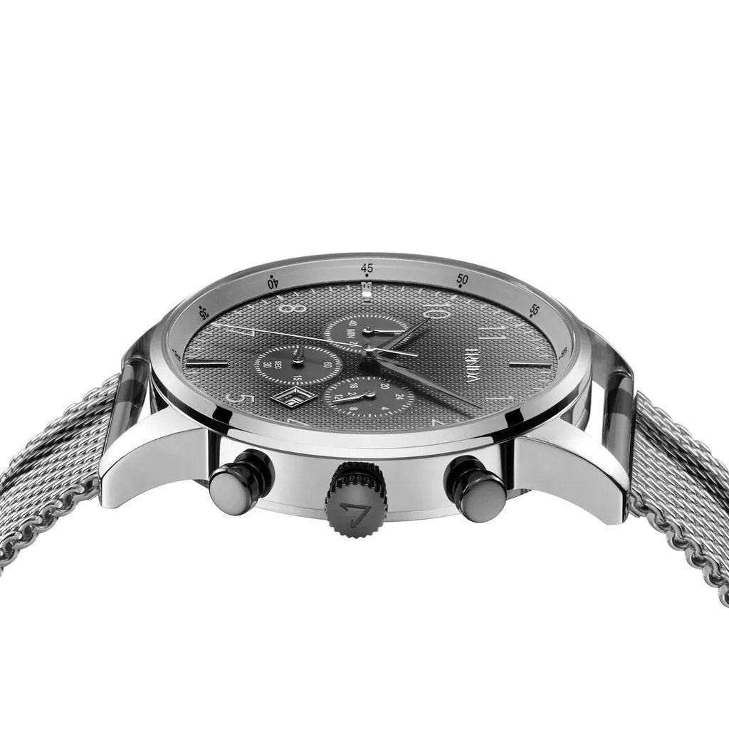Trnda Men's Stainless Steel Watch, Silver Mesh Band | Trn12345 by TRNDA