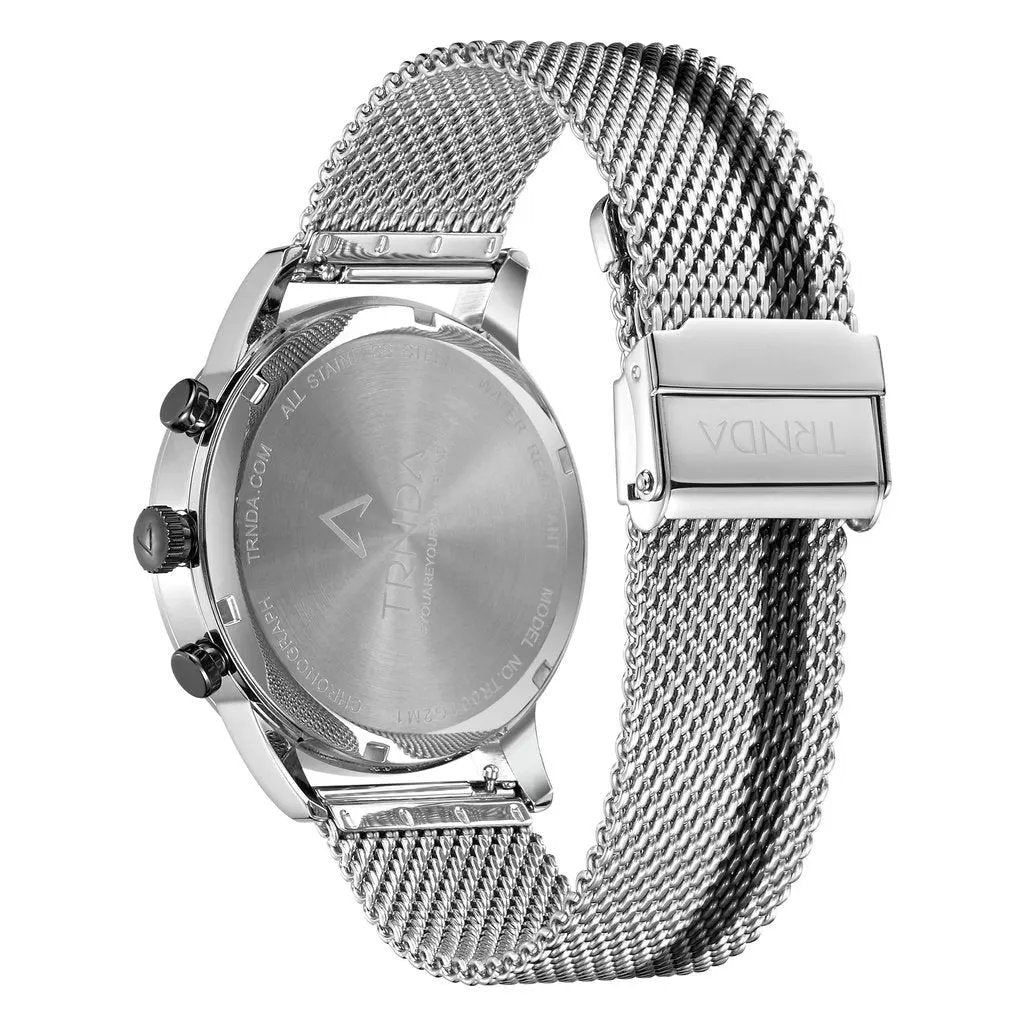Trnda Men's Stainless Steel Watch, Silver Mesh Band | Trn12345 by TRNDA