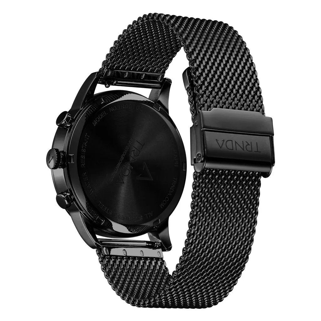 Trnda Men's Stainless Steel Watch, Black Mesh Band | Trnda-001 by TRNDA