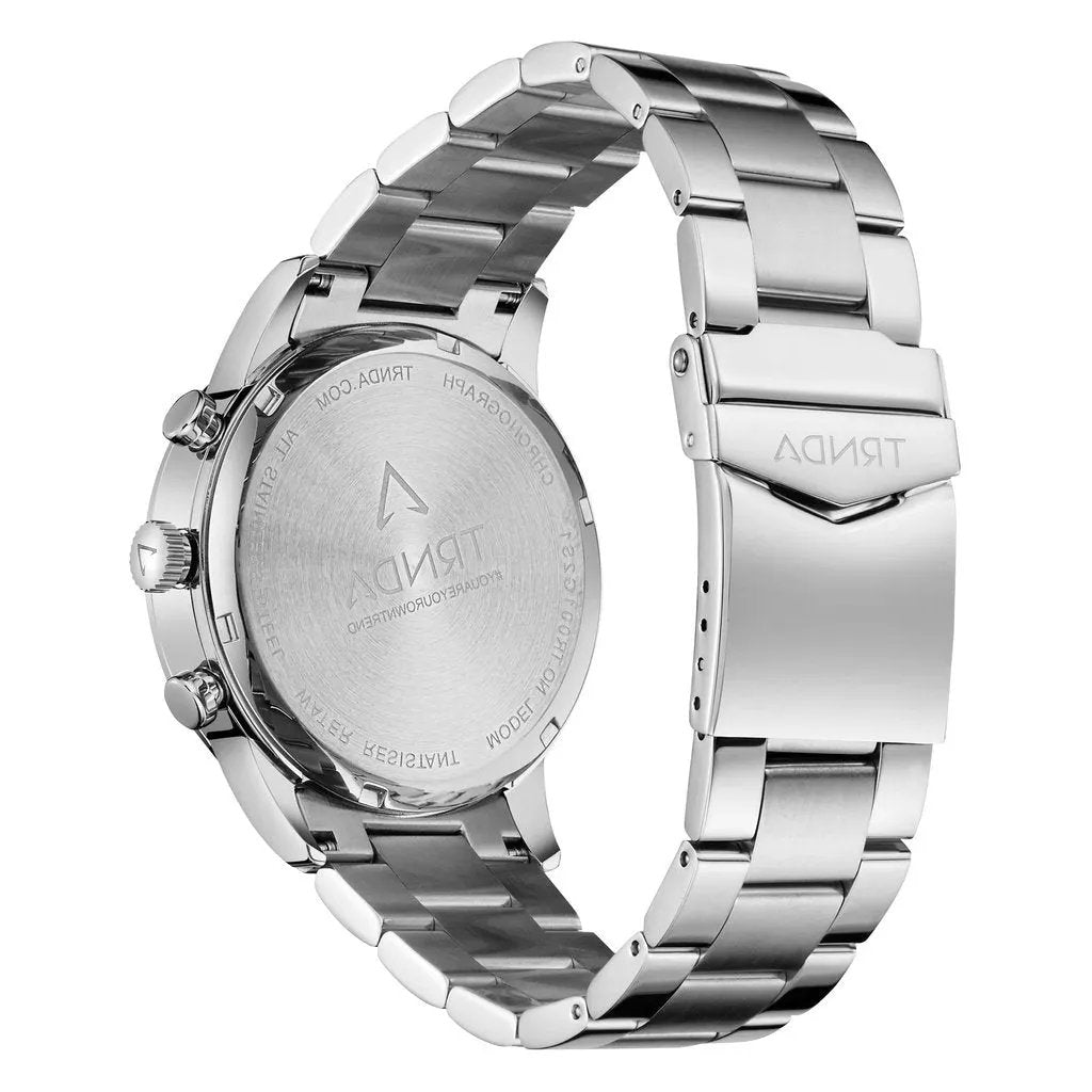 Trnda Men's Stainless Steel Watch, Silver Dial | Trn-Sw43mm by TRNDA