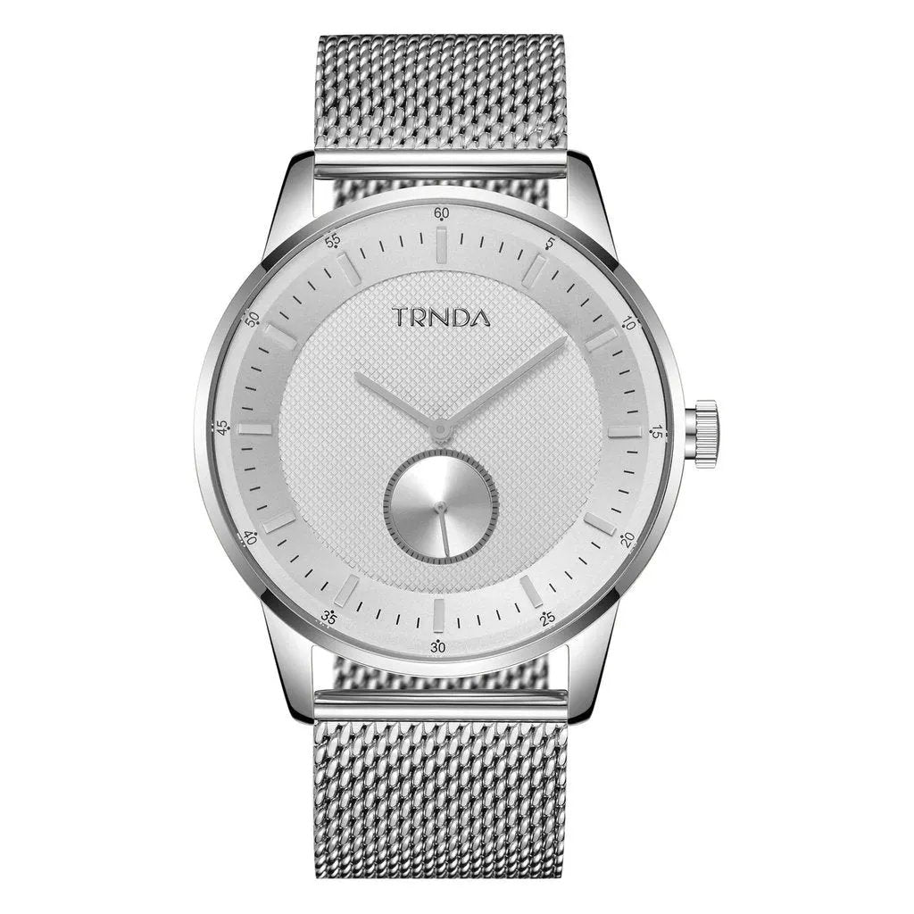 Trnda Men's Stainless Steel Watch, Silver Mesh Band | Trn-43s by TRNDA