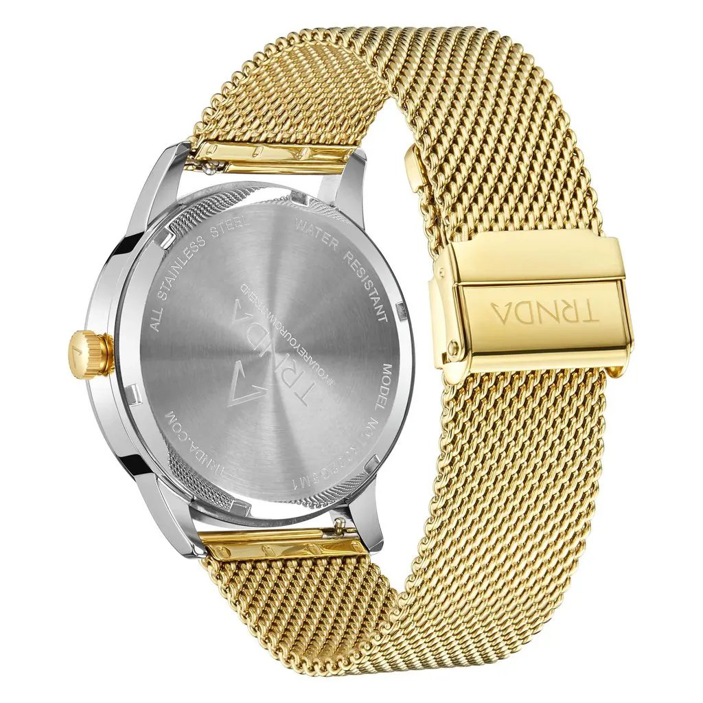 Trnda Men's Stainless Steel Watch, Gradient Gray Dial | Tr43sgld by TRNDA