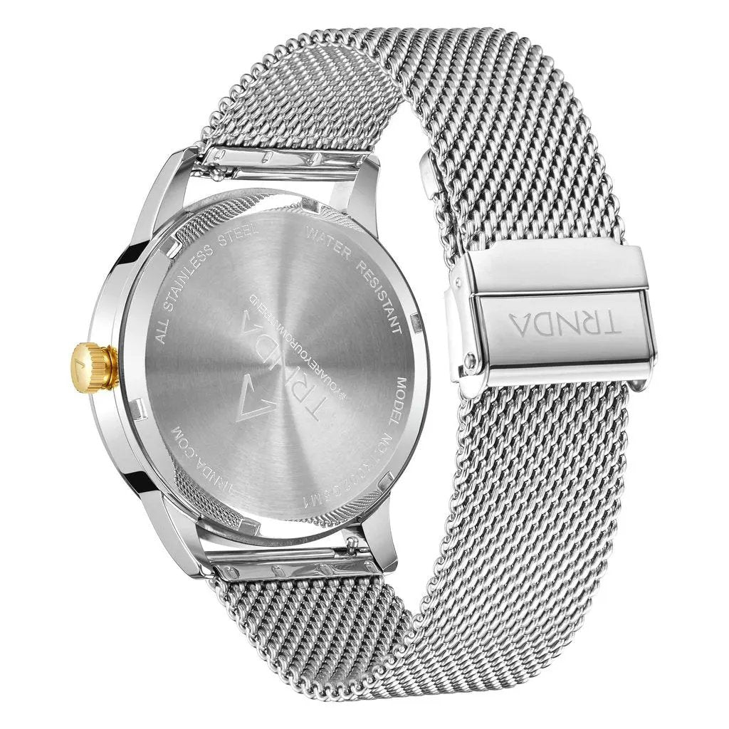 Trnda Men's Gold Stainless Steel Watch, Gray Dial | Trnda-43g by TRNDA