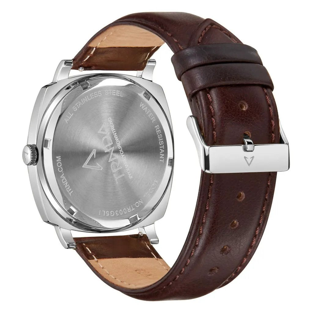 Trnda Men's Silver Stainless Steel Watch, Blue Dial | Trn45ss by TRNDA