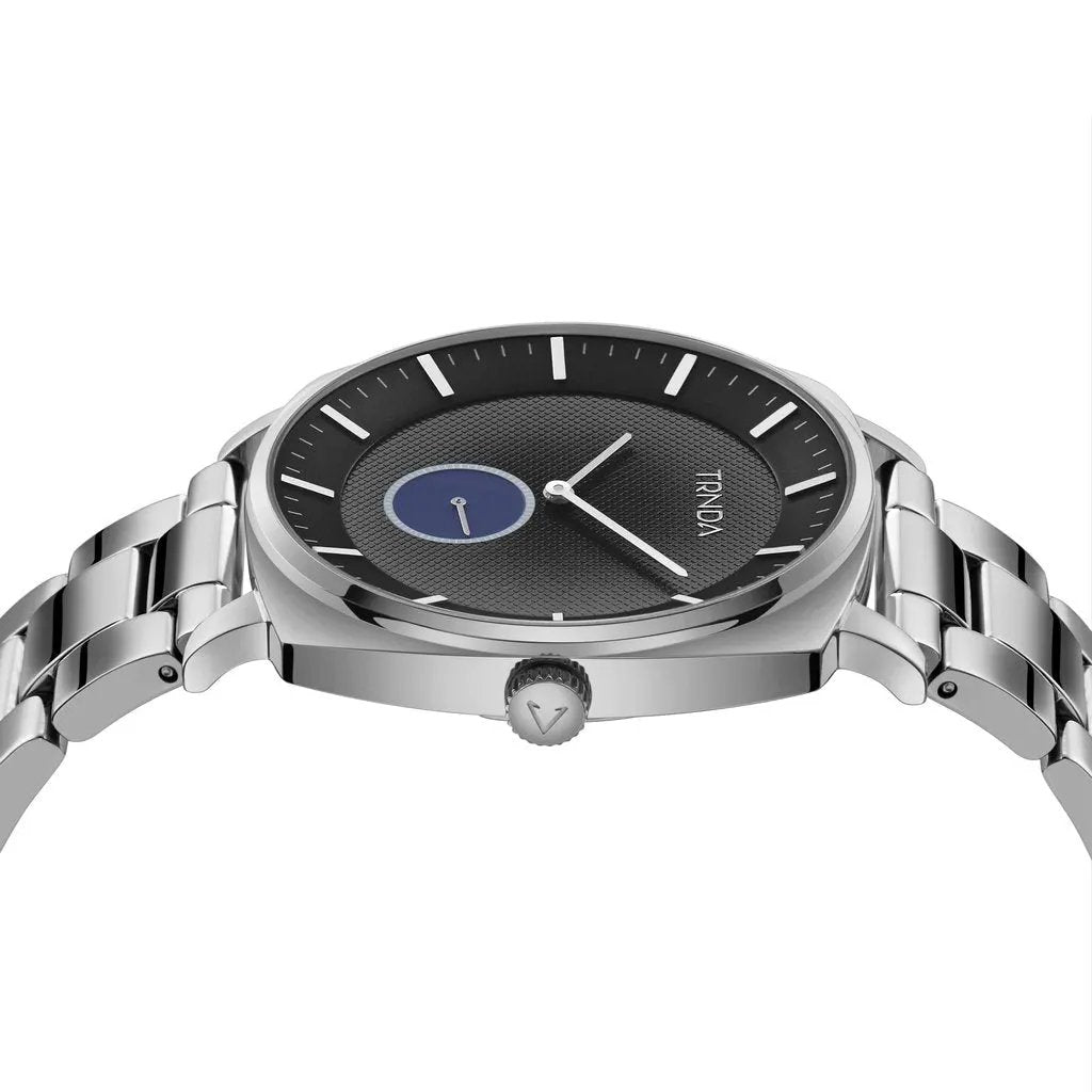 Trnda Men's Stainless Steel Watch, Silver Gradient Dial | Trnda45mm by TRNDA