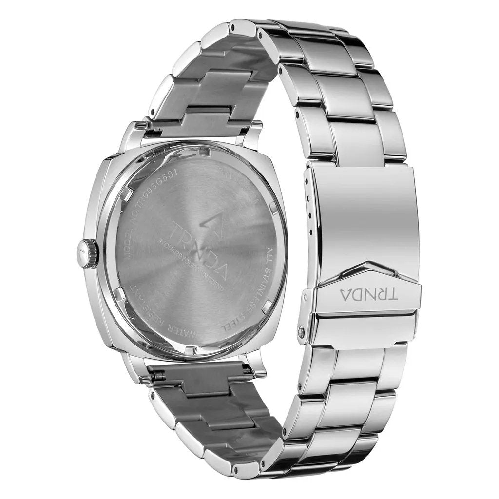Trnda Men's Stainless Steel Watch, Gradient Dark Grey Dial | Trnda-Sq45 by TRNDA