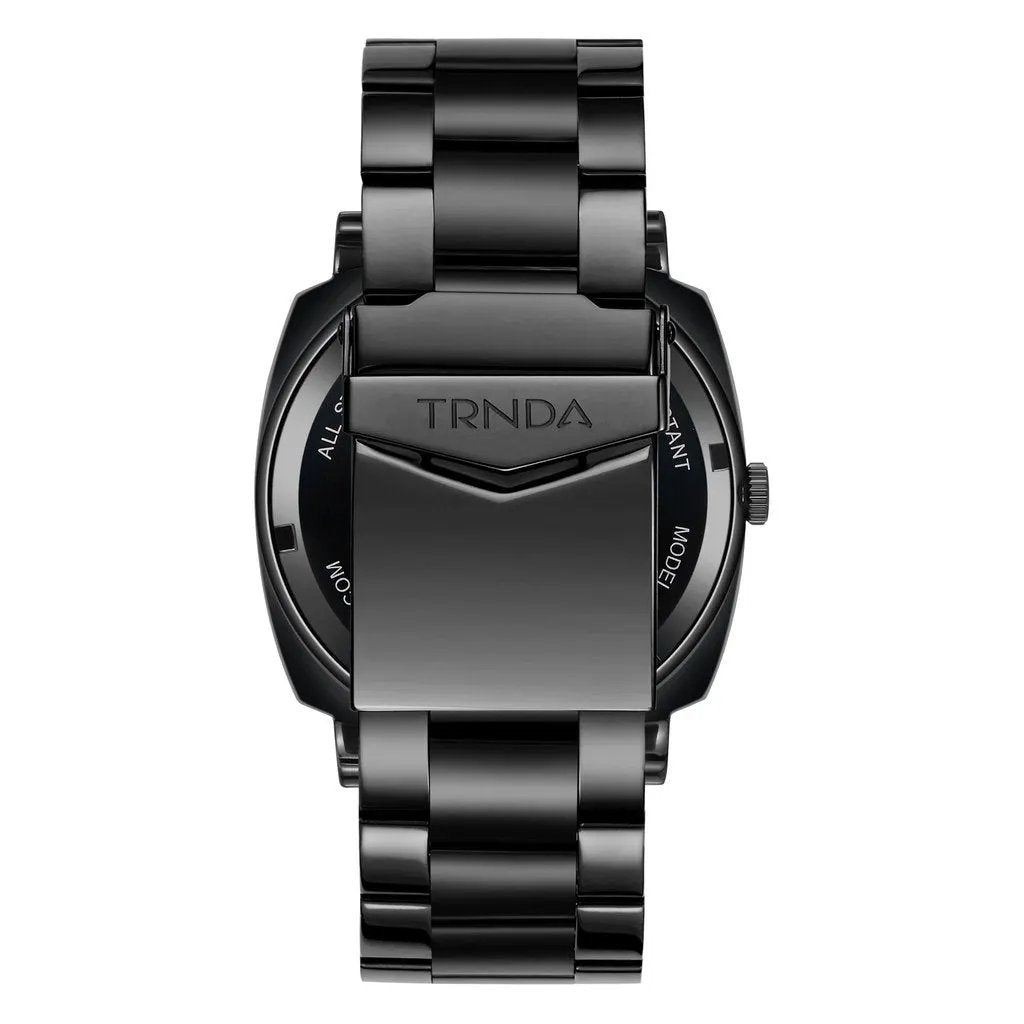 Trnda Men's Black Stainless Steel Watch, Seaweed Green Dial | Tr45b by TRNDA