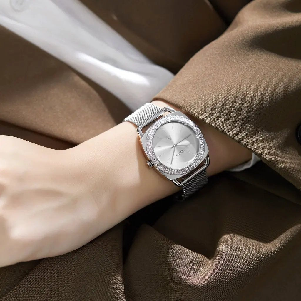Trnda Women's Stainless Steel Watch, Silver Mesh Band | Trn-35.8s by TRNDA