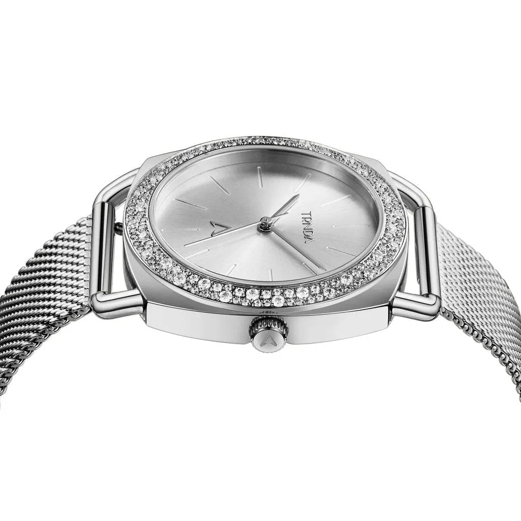 Trnda Women's Stainless Steel Watch, Silver Mesh Band | Trn-35.8s by TRNDA