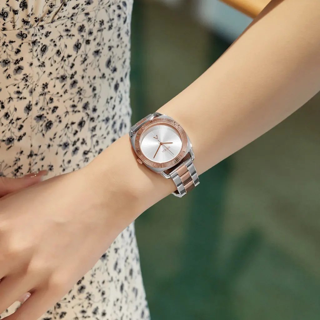 Trnda Women's Stainless Steel Watch, Silver-Rose Gold | Tr35s by TRNDA
