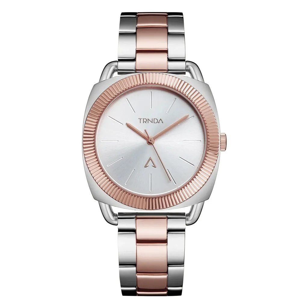 Trnda Women's Stainless Steel Watch, Silver-Rose Gold | Tr35s by TRNDA