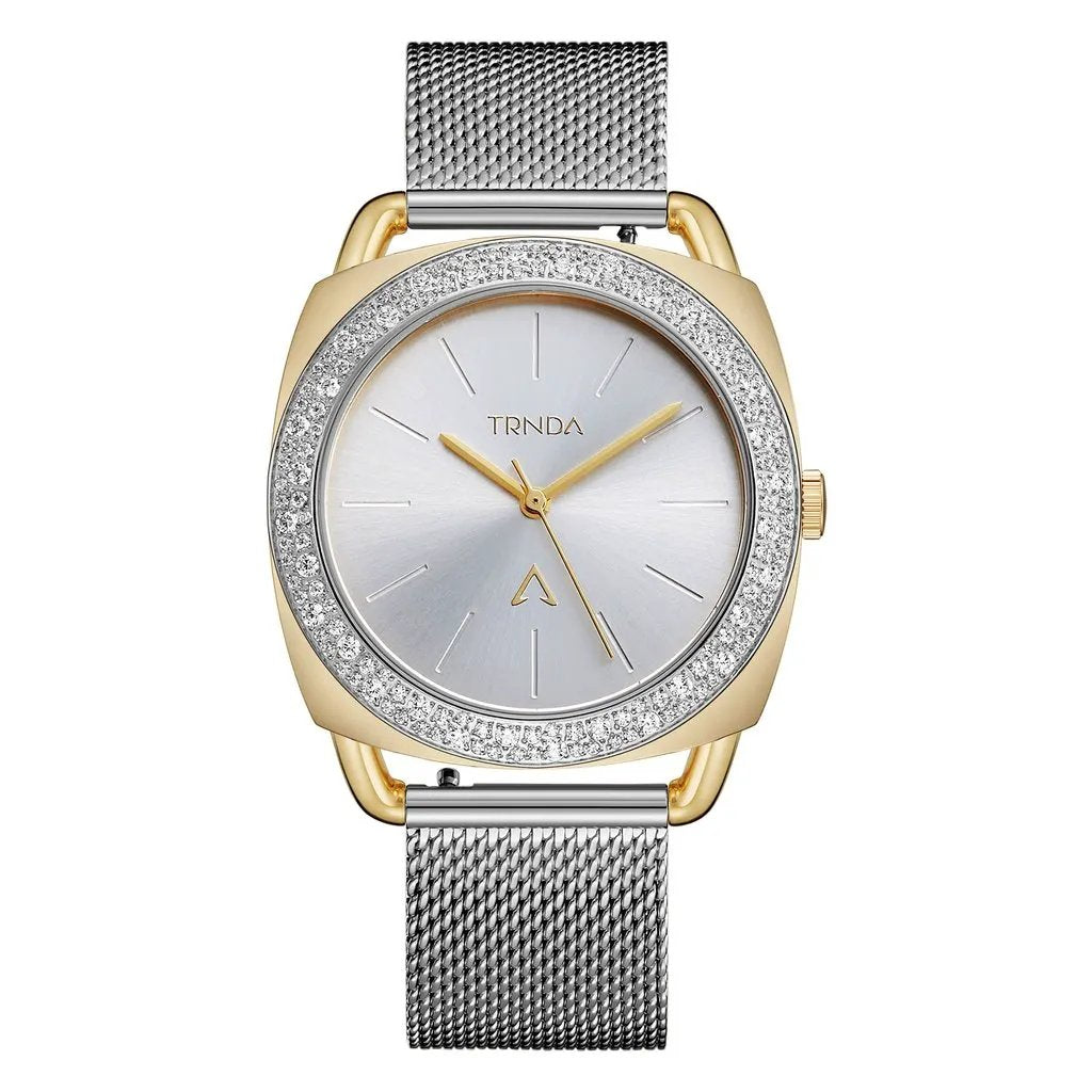 Trnda Women's Stainless Steel Gold Watch, Silver Dial | Trnda-W35.8 by TRNDA