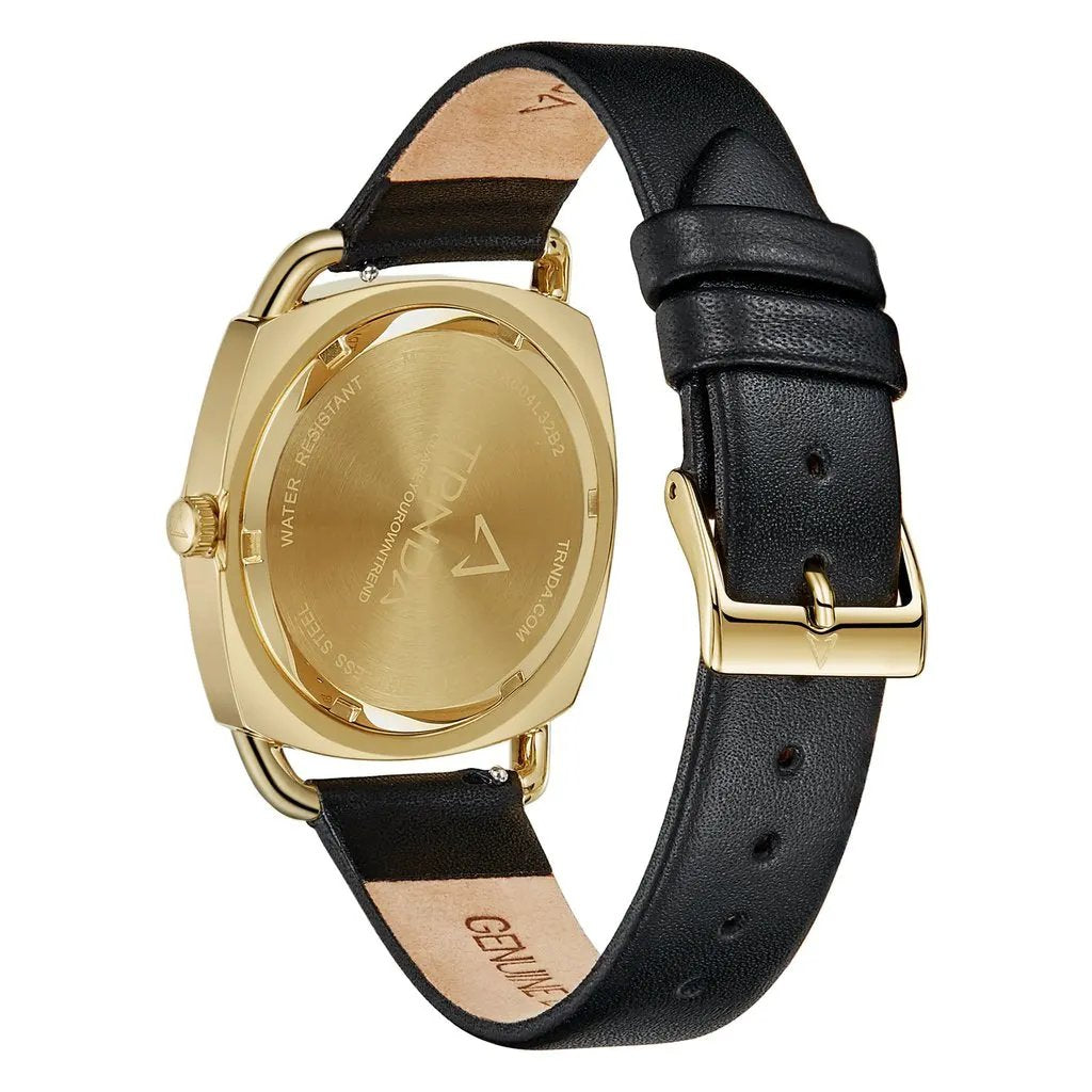 Trnda Women's Gold Stainless Steel Watch, Black Dial | Trd-35b by TRNDA