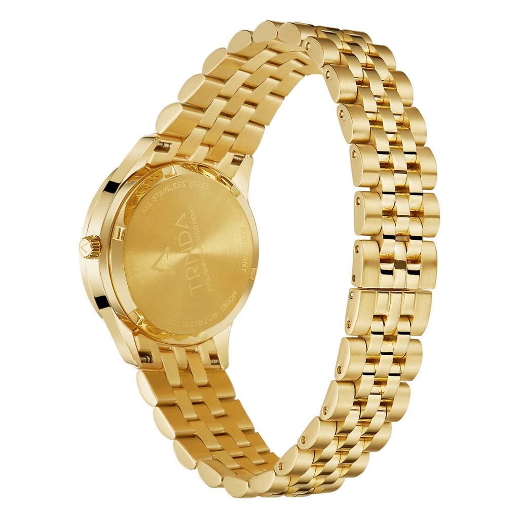Trnda Women's Gold Stainless Steel Watch, Gold Dial | Trn-W32g-3