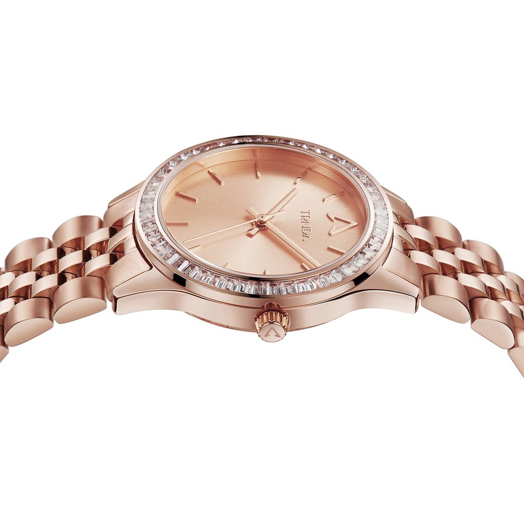 Trnda Women's Rose Gold Stainless Steel Watch, Round Dial | Tr32rg-2