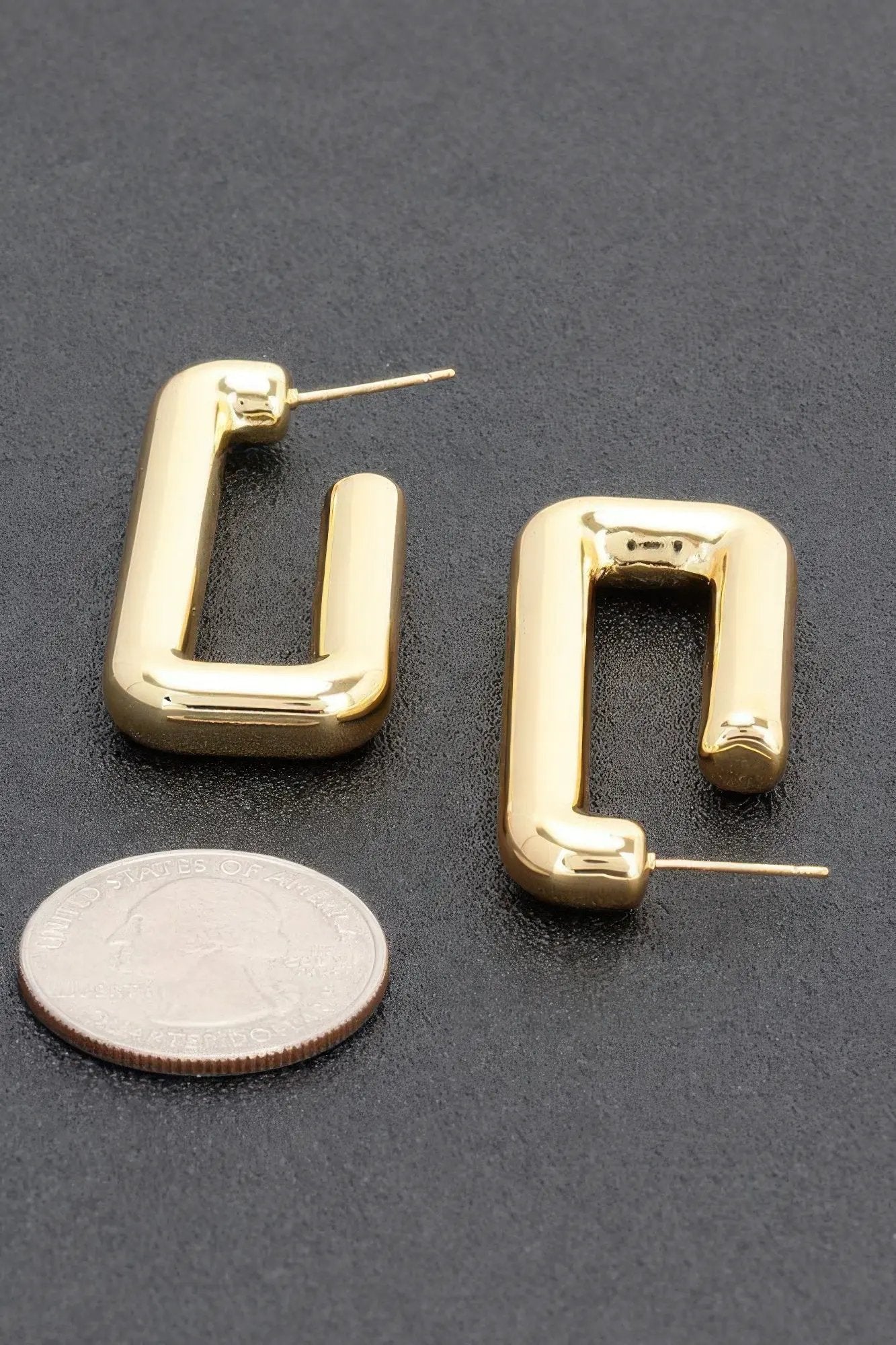 TRIBECA Square Chic Gold Dipped Hoop Earrings: NYFW BYMANYC ® New York. by BYMANYC ® New York