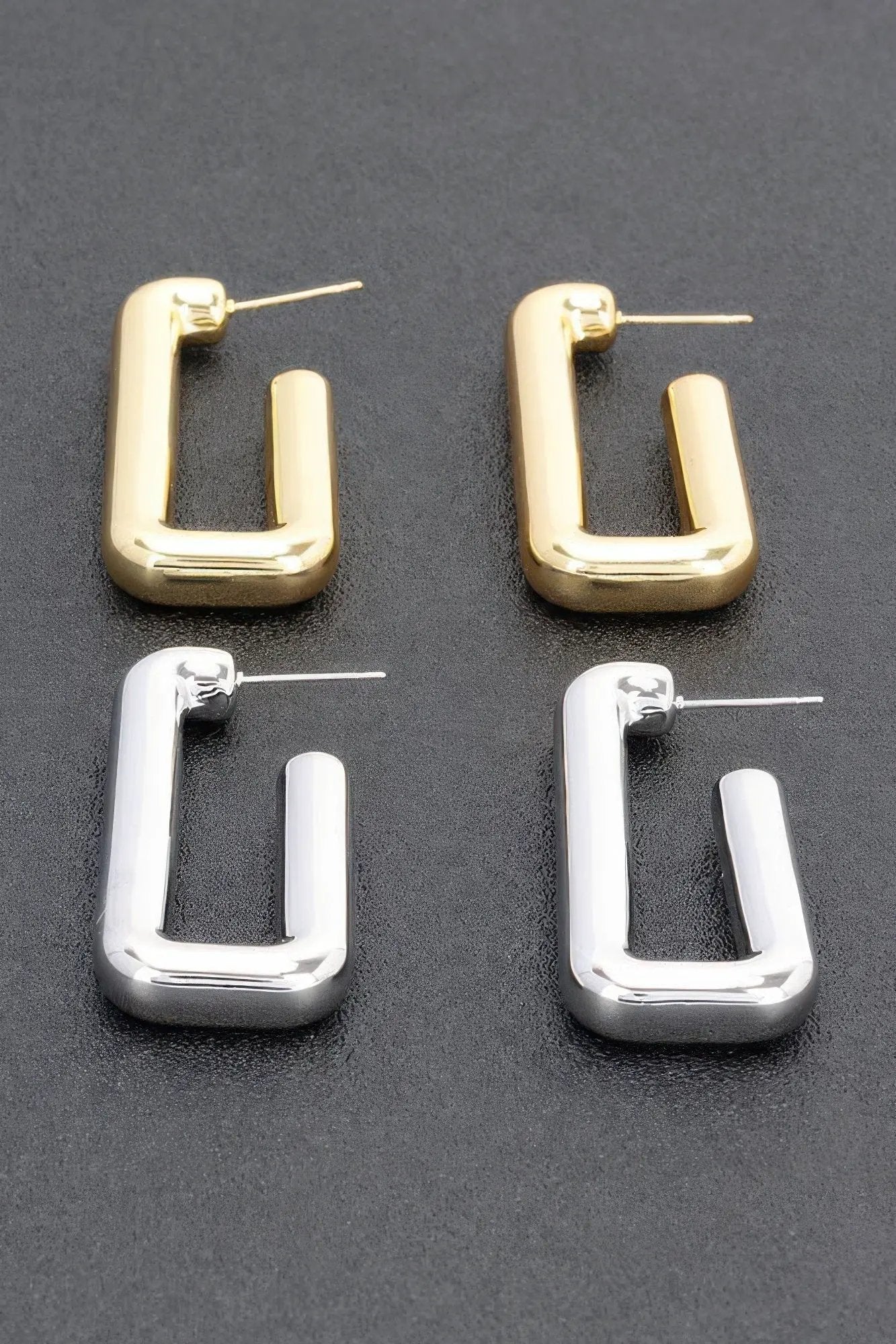 TRIBECA Square Chic Gold Dipped Hoop Earrings: NYFW BYMANYC ® New York. by BYMANYC ® New York