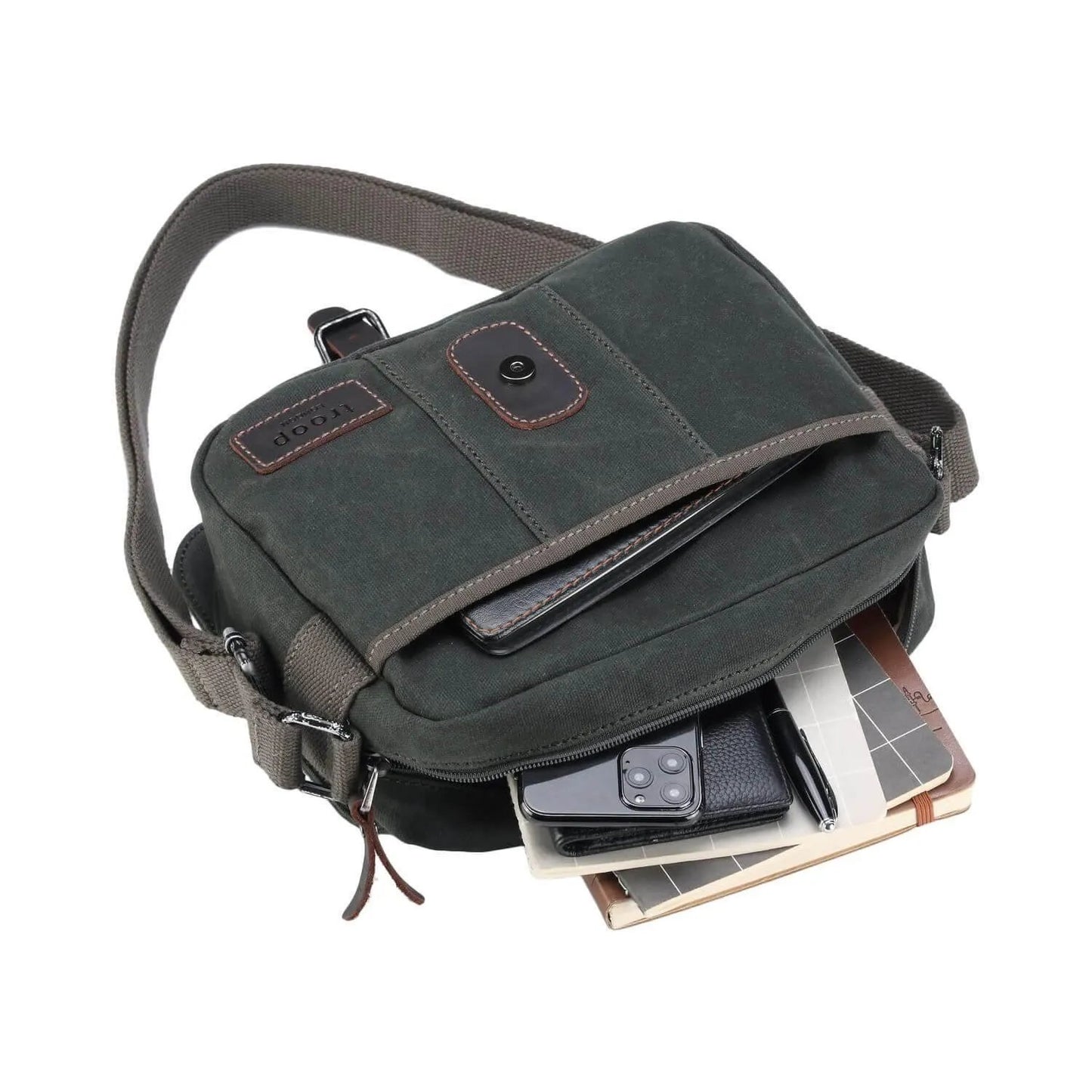 Heritage Waxed Canvas Across Body Bag | TRP0440 by Troop London