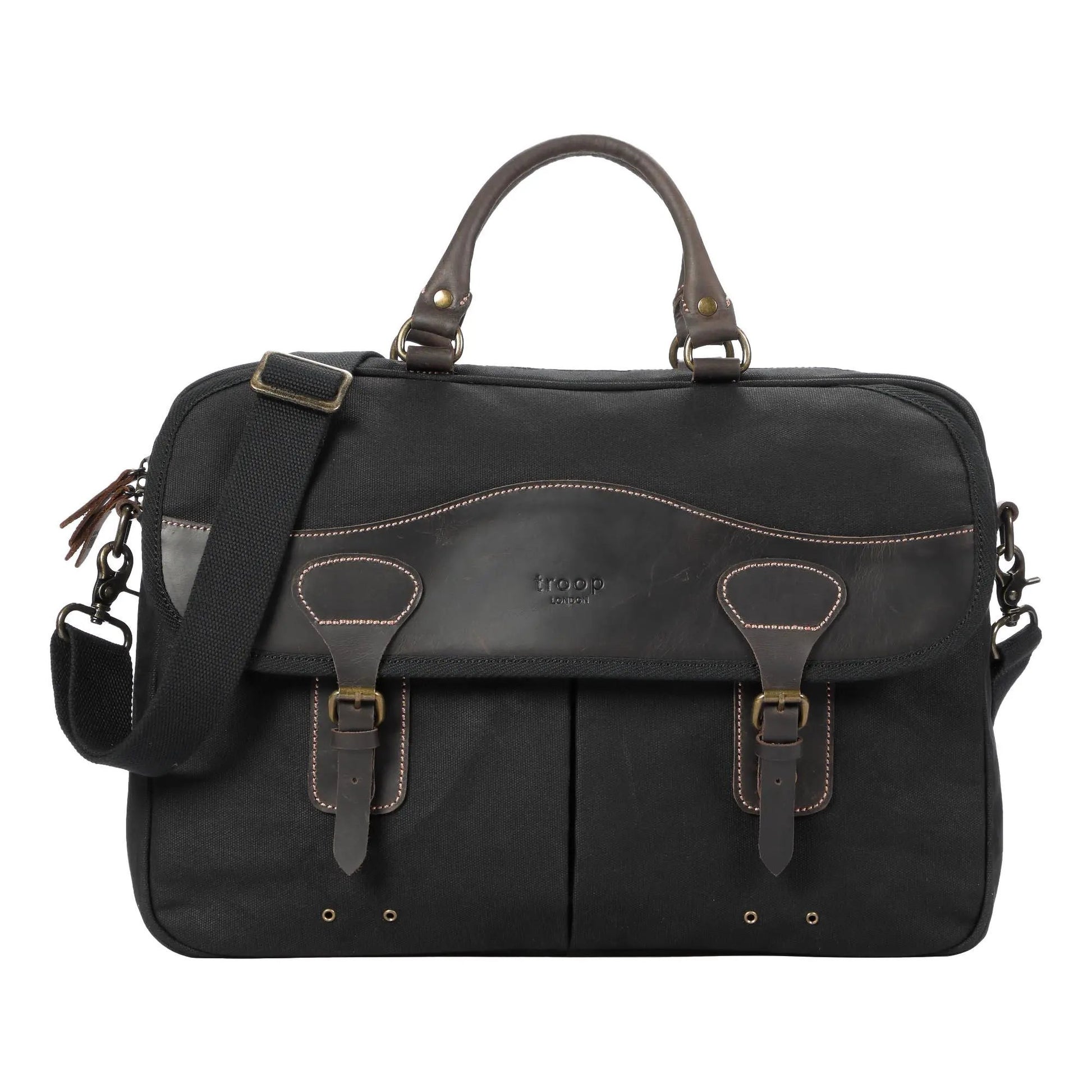 Heritage Canvas Laptop Briefcase 15 Inch | TRP0545 by Troop London