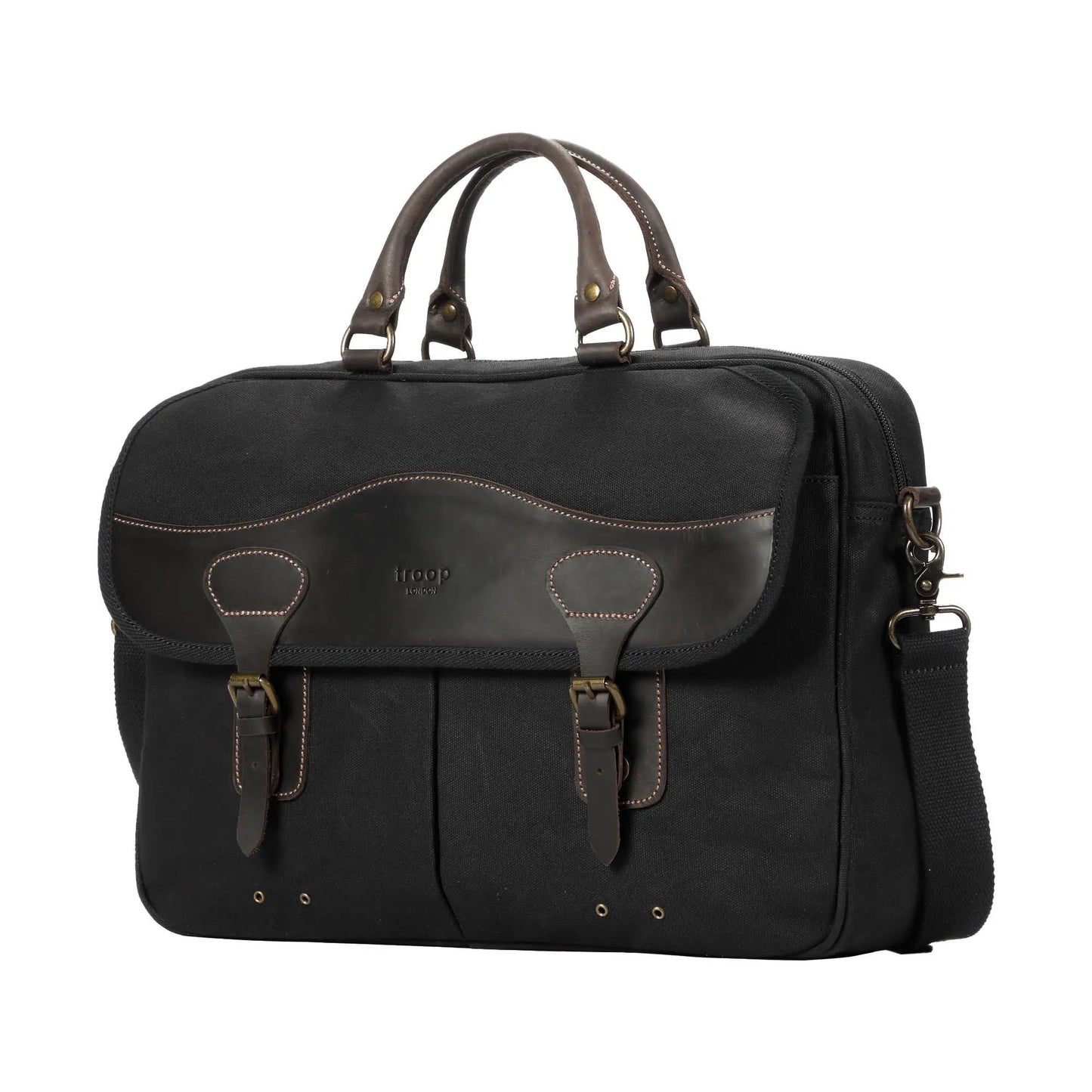 Heritage Canvas Laptop Briefcase 15 Inch | TRP0545 by Troop London