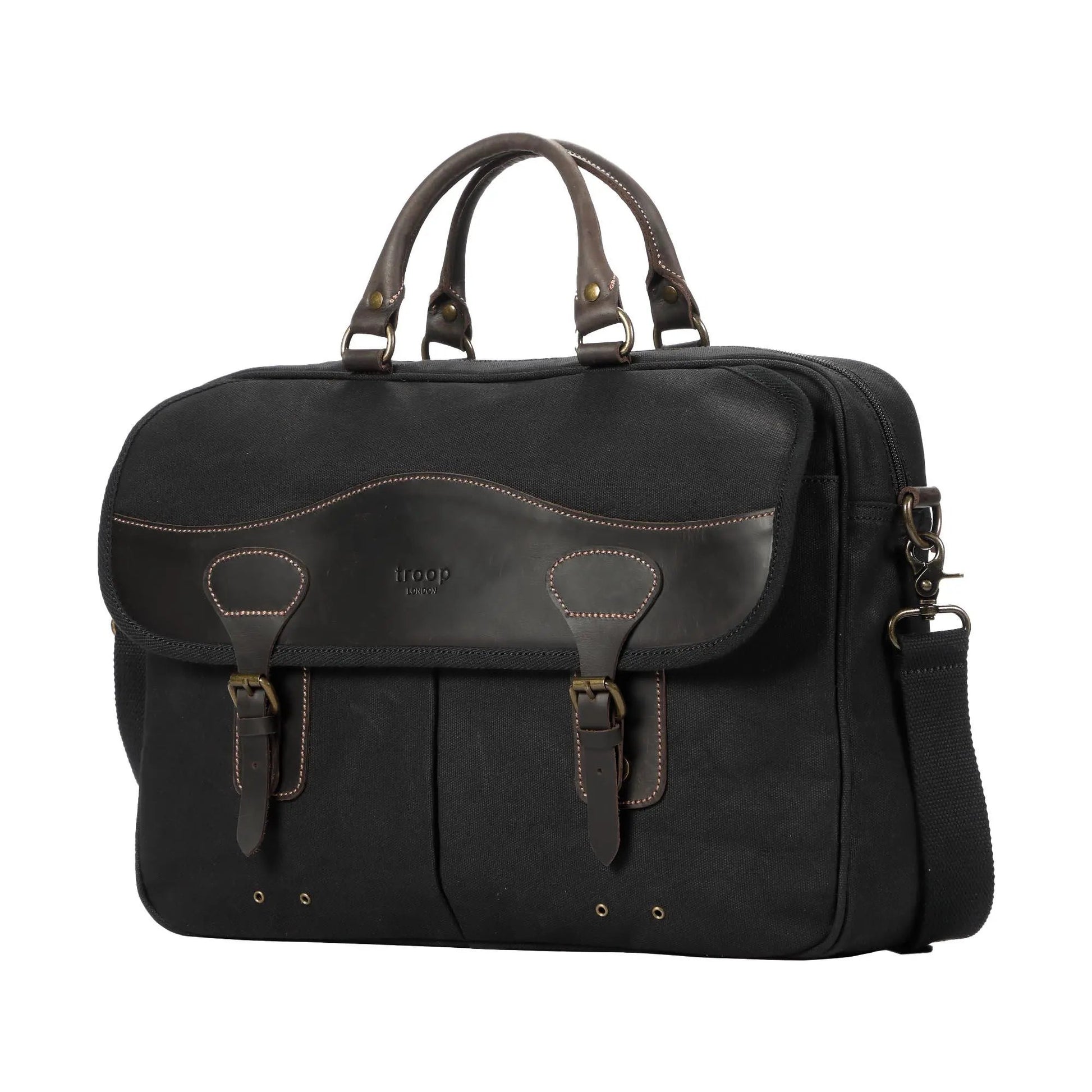 Heritage Canvas Laptop Briefcase 15 Inch | TRP0545 by Troop London