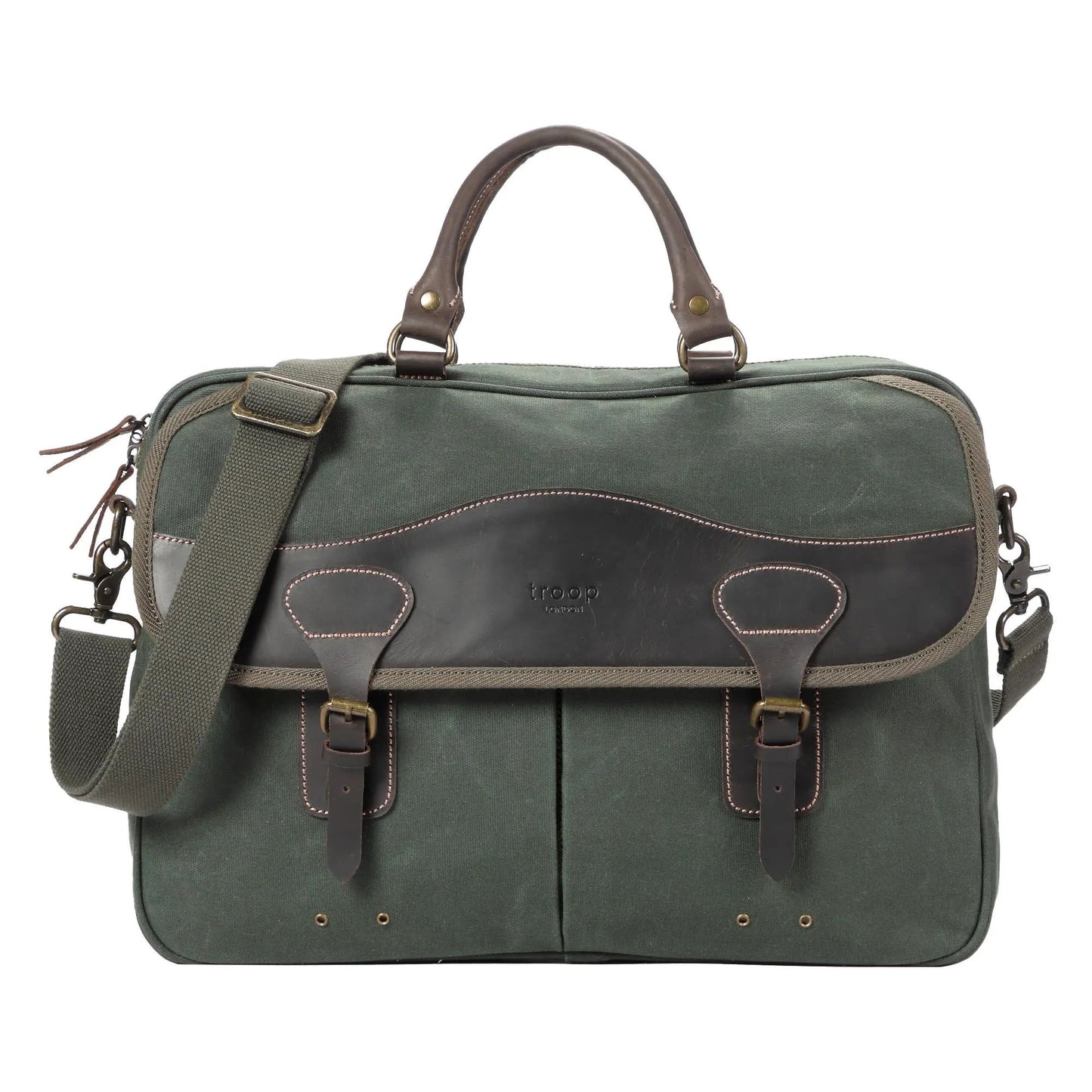 Heritage Canvas Laptop Briefcase 15 Inch | TRP0545 by Troop London