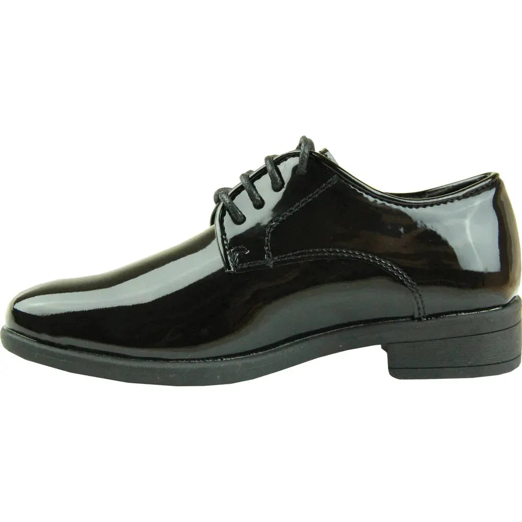 VANGELO Boy TUX-12KID Dress Shoe Formal Tuxedo for Prom & Wedding Black Patent by Tux-USA