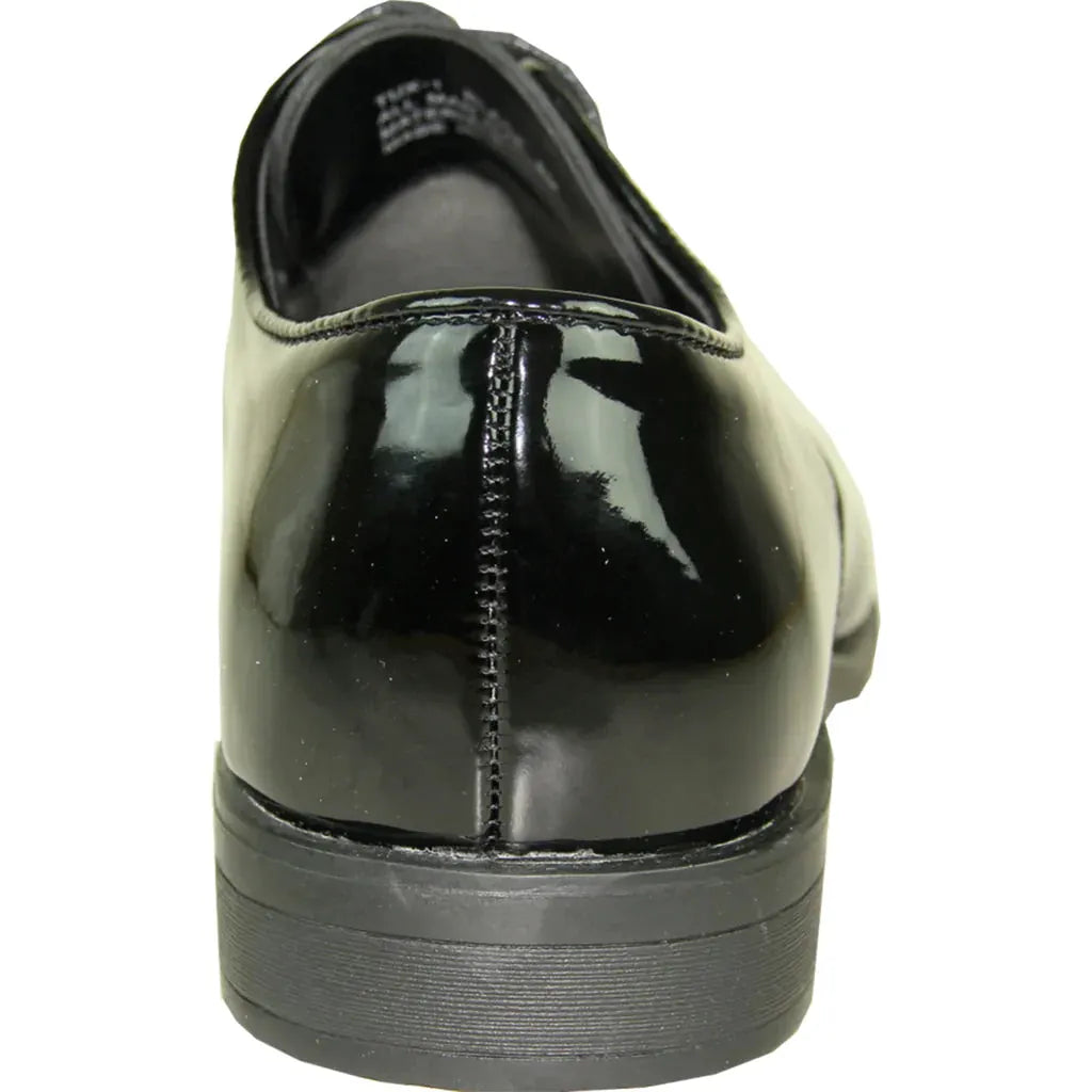 VANGELO Men Dress Shoe TUX-1 Oxford Formal Tuxedo for Prom & Wedding Black Patent by Tux-USA