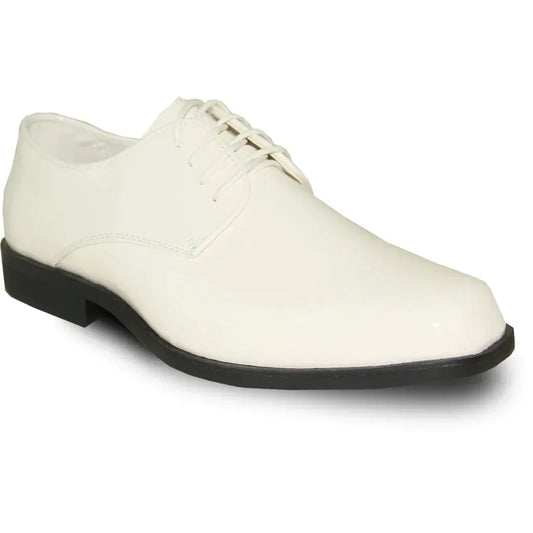 VANGELO Men Dress Shoe TUX-1 Oxford Formal Tuxedo for Prom & Wedding Ivory Patent by Tux-USA