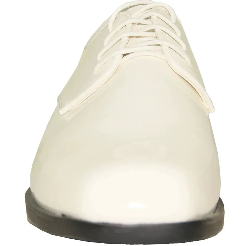 VANGELO Men Dress Shoe TUX-1 Oxford Formal Tuxedo for Prom & Wedding Ivory Patent by Tux-USA
