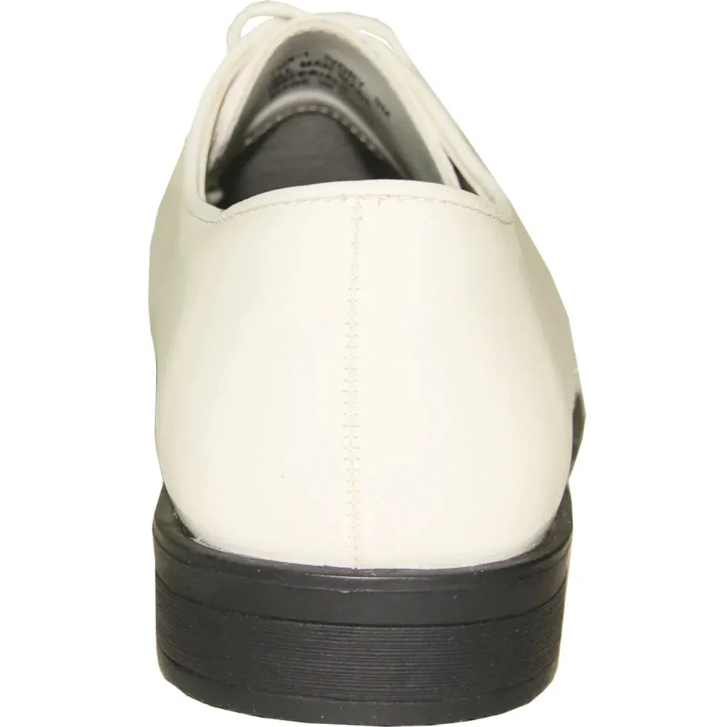VANGELO Men Dress Shoe TUX-1 Oxford Formal Tuxedo for Prom & Wedding Ivory Patent by Tux-USA