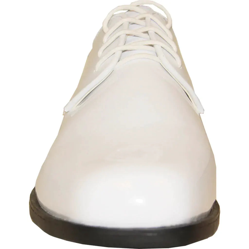 Men's Dress Shoes Oxford Patent Formal White for Prom and Wedding by Tux-USA
