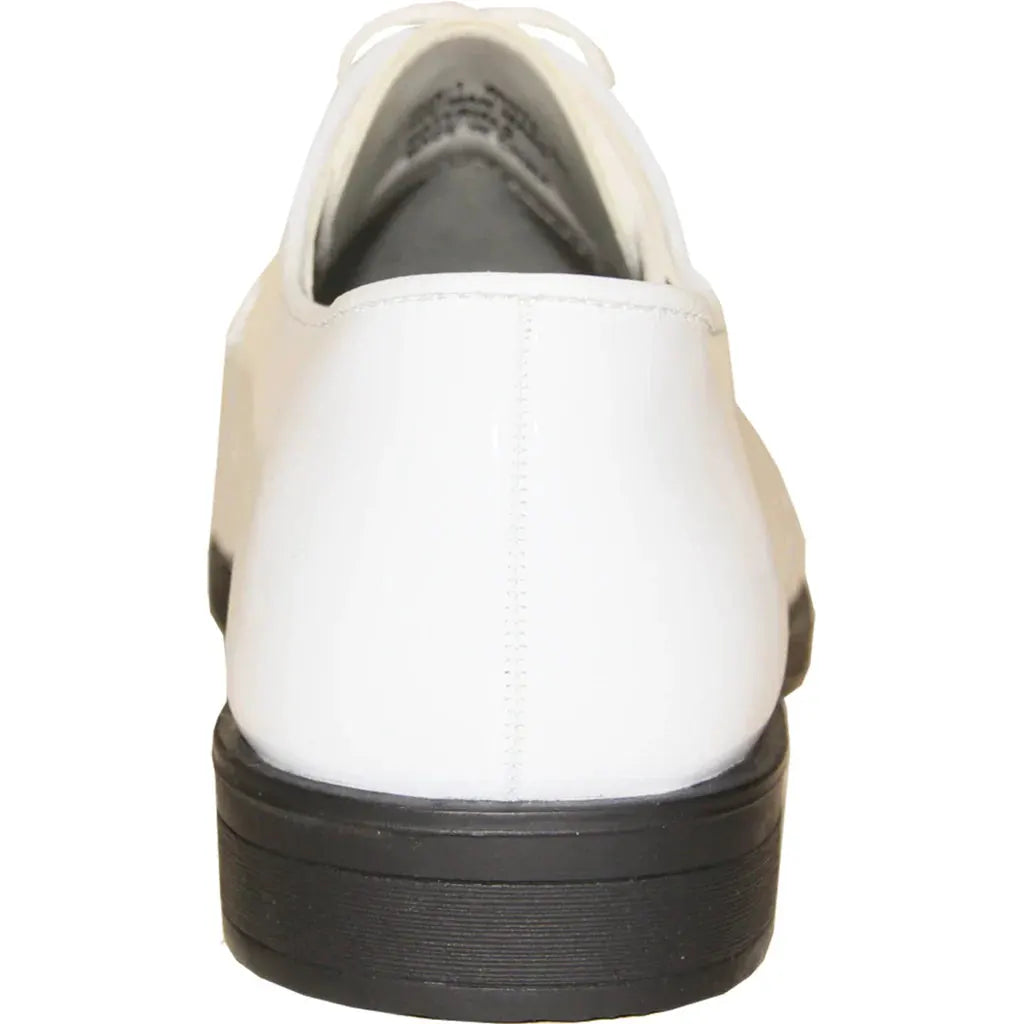 Men's Dress Shoes Oxford Patent Formal White for Prom and Wedding by Tux-USA