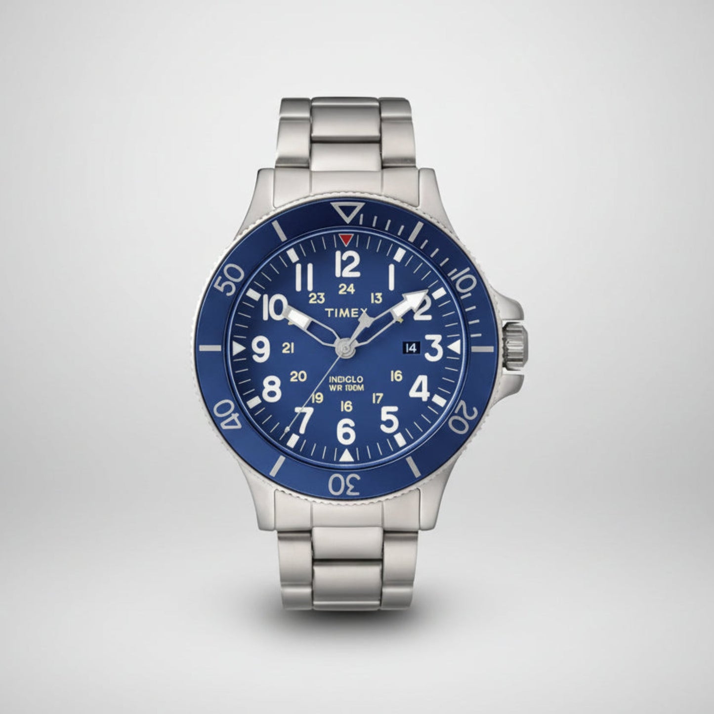 Timex Men's Silver Stainless Steel Watch, Blue Dial | Tw2r46000-0