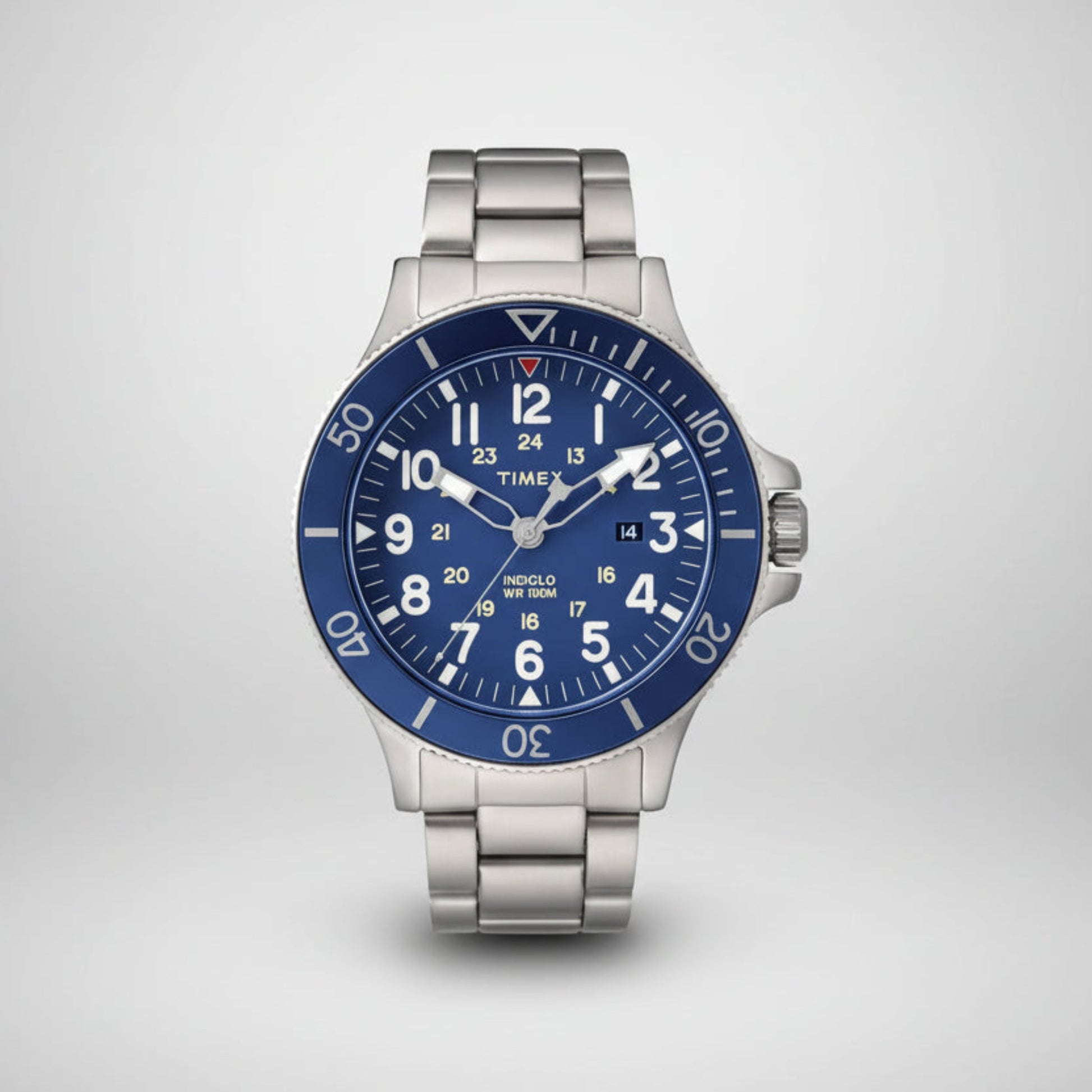 Timex Men's Silver Stainless Steel Watch, Blue Dial | Tw2r46000-0